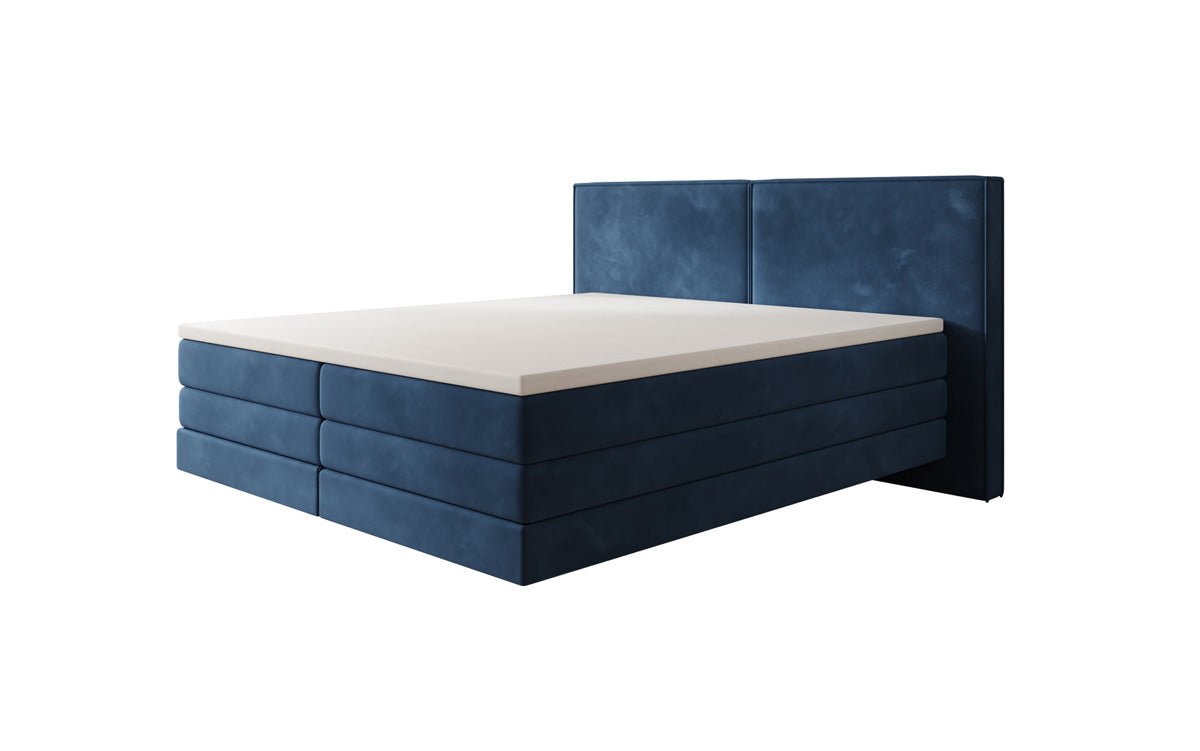 Boxspringbed Ophelia met zwevende look in Fluweel