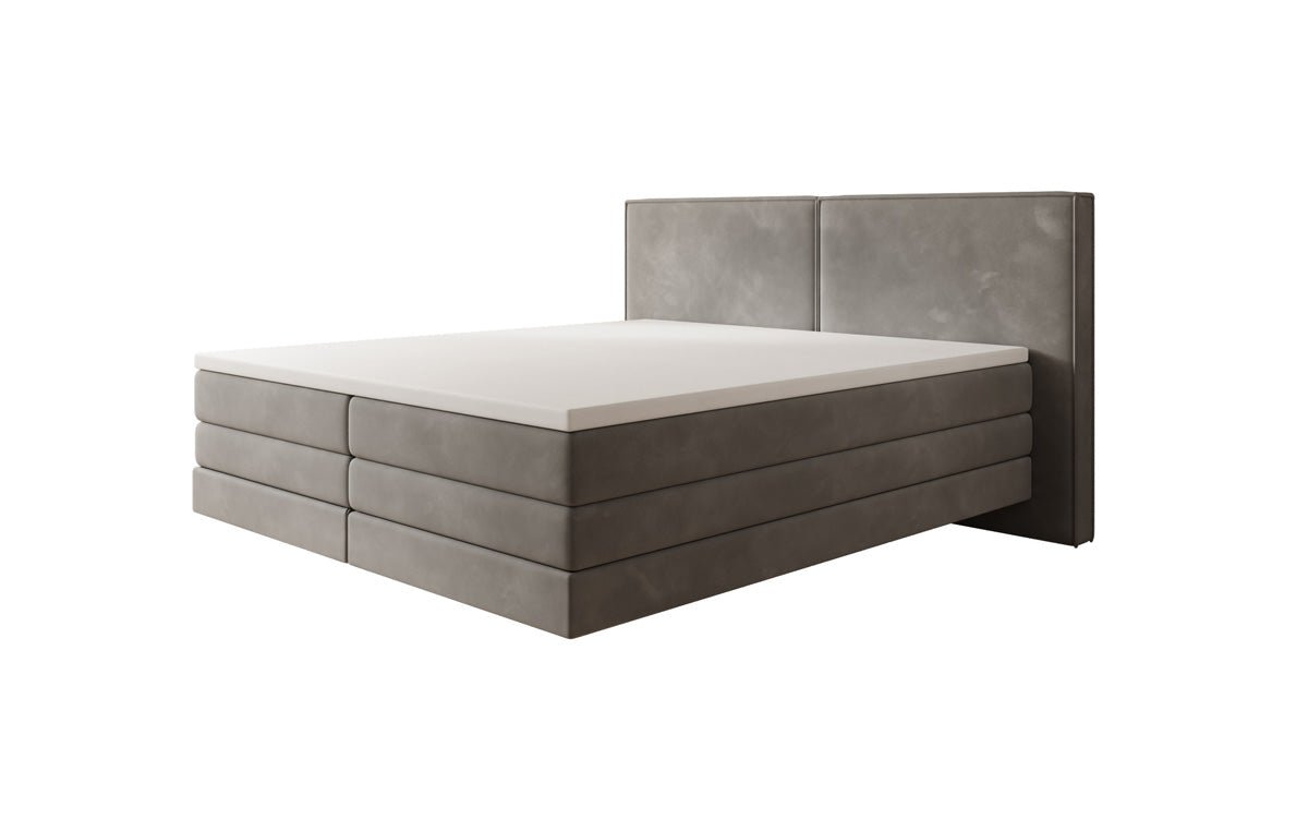 Boxspringbed Ophelia met zwevende look in Fluweel