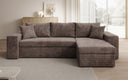 Canapé d’angle design Denver en Côtelé avec fonction couchage et rabattable