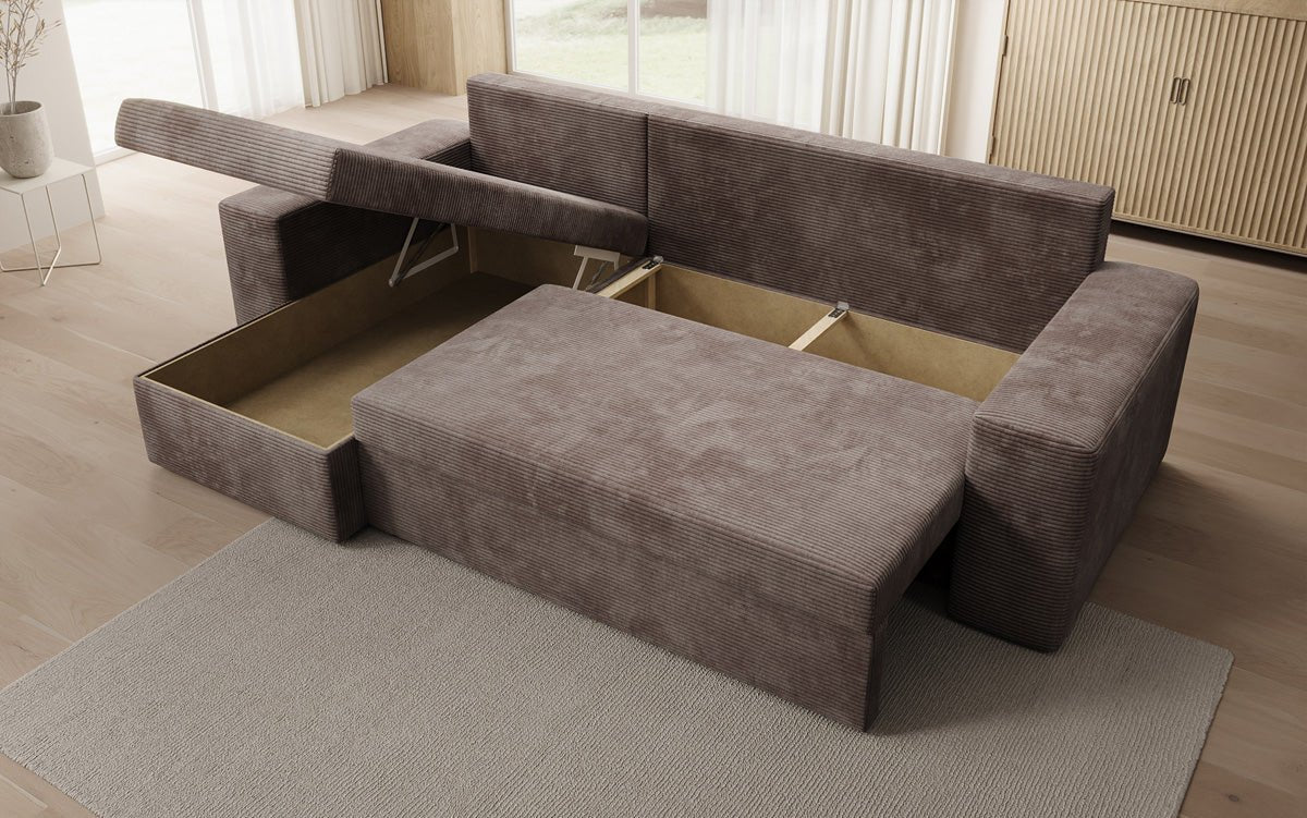 Designer Sofa Denver Cord met slaap- en klapfunctie