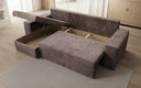 Canapé d’angle design Denver en Côtelé avec fonction couchage et rabattable
