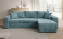Canapé d’angle design Denver en Côtelé avec fonction couchage et rabattable