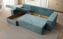 Canapé d’angle design Denver en Côtelé avec fonction couchage et rabattable