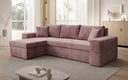 Canapé d’angle design Denver en Côtelé avec fonction couchage et rabattable