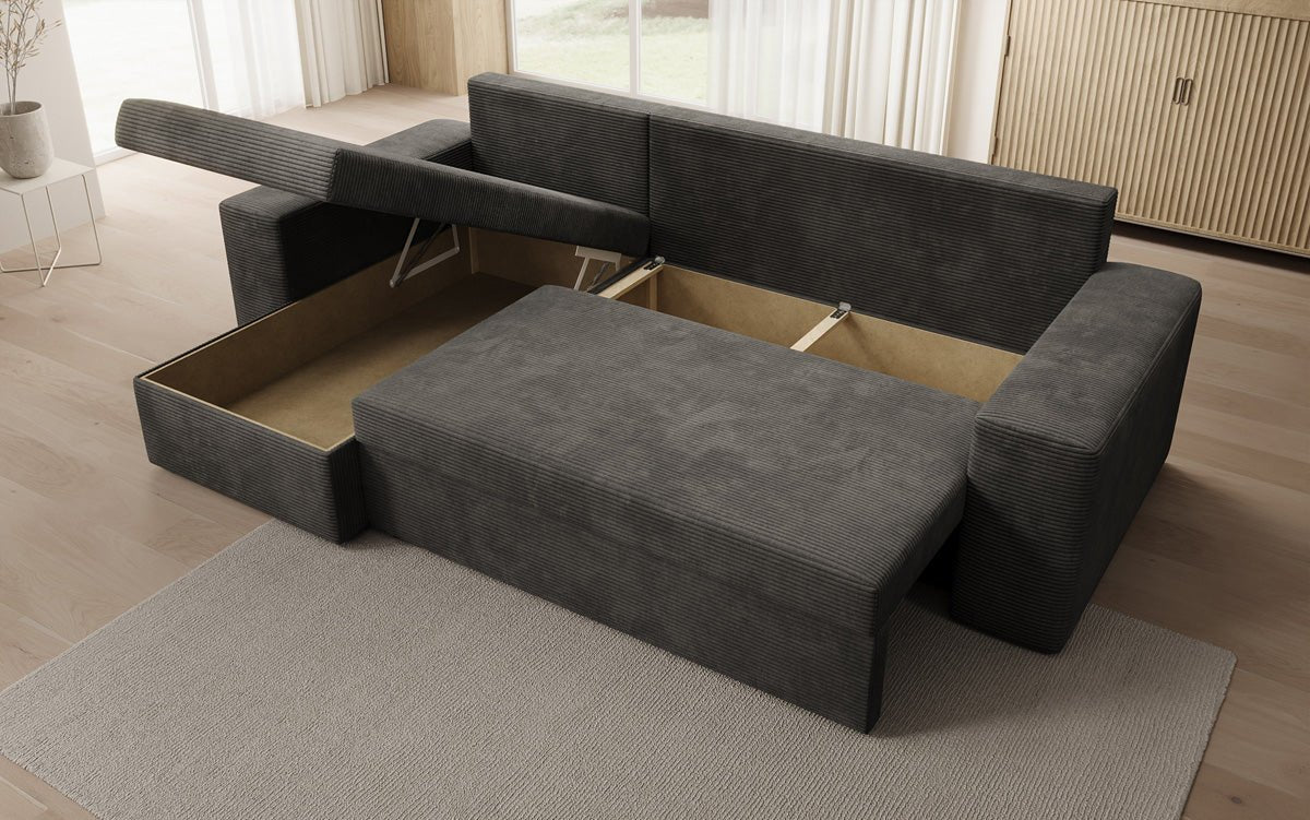 Designer Sofa Denver Cord met slaap- en klapfunctie