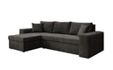 Canapé d’angle design Denver en Côtelé avec fonction couchage et rabattable