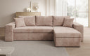 Canapé d’angle design Denver en Côtelé avec fonction couchage et rabattable