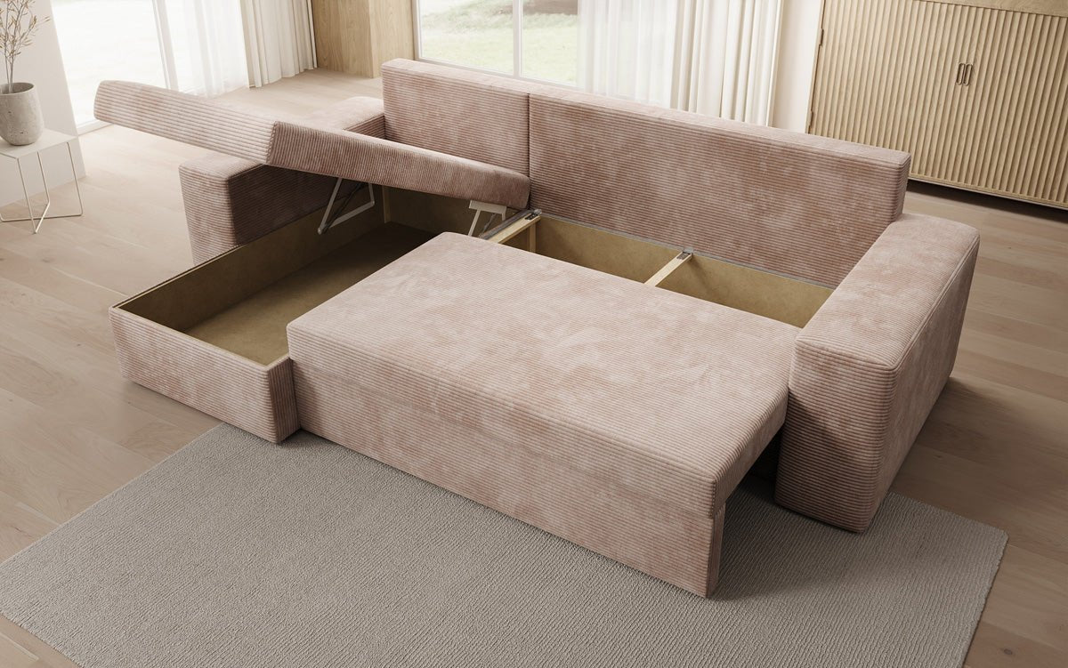 Designer Sofa Denver Cord met slaap- en klapfunctie