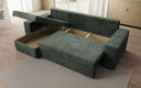 Canapé d’angle design Denver en Côtelé avec fonction couchage et rabattable