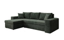 Canapé d’angle design Denver en Côtelé avec fonction couchage et rabattable