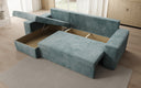 Canapé d’angle design Denver en Côtelé avec fonction couchage et rabattable