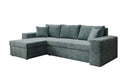 Canapé d’angle design Denver en Côtelé avec fonction couchage et rabattable