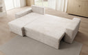 Canapé d’angle design Denver en Côtelé avec fonction couchage et rabattable