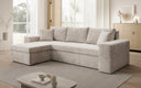 Canapé d’angle design Denver en Côtelé avec fonction couchage et rabattable