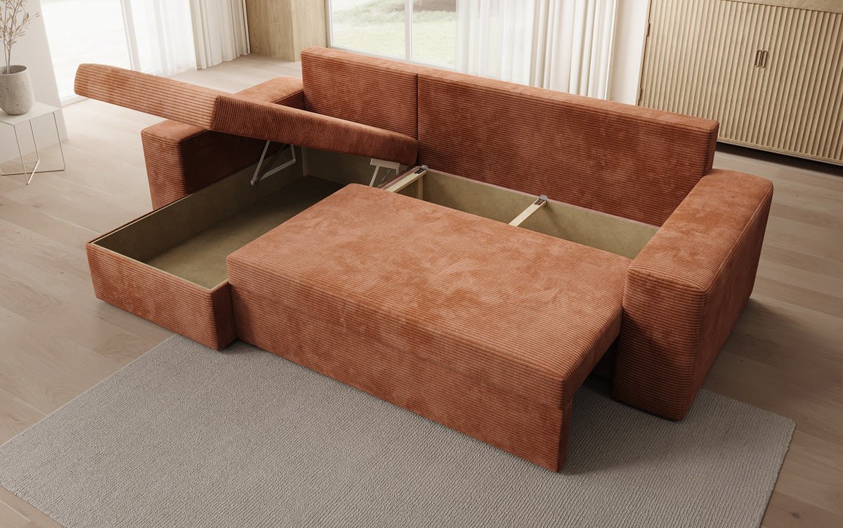 Designer Sofa Denver Cord met slaap- en klapfunctie