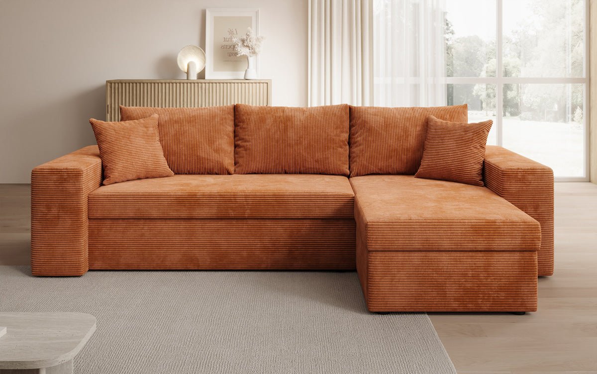 Designer Sofa Denver Cord met slaap- en klapfunctie