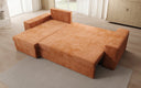 Canapé d’angle design Denver en Côtelé avec fonction couchage et rabattable