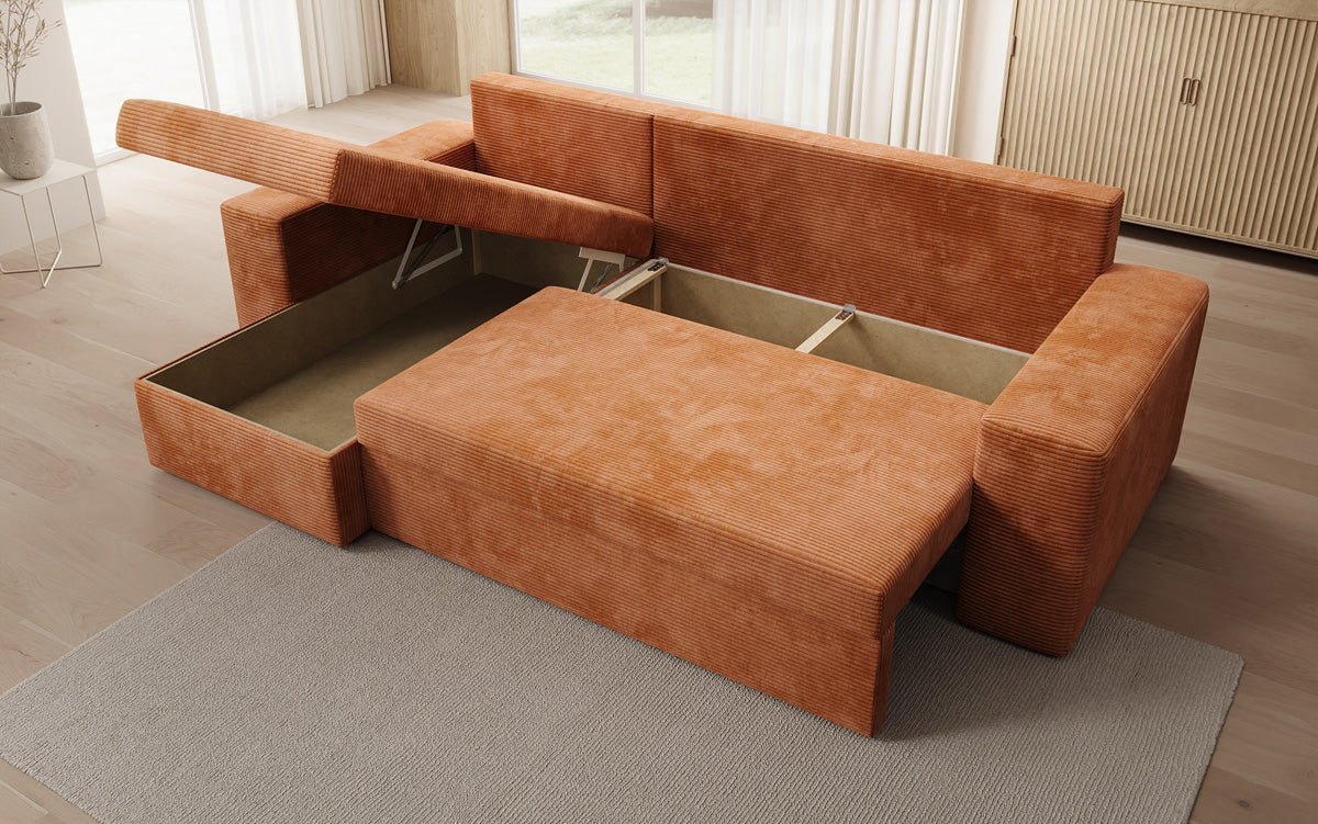 Designer Sofa Denver Cord met slaap- en klapfunctie