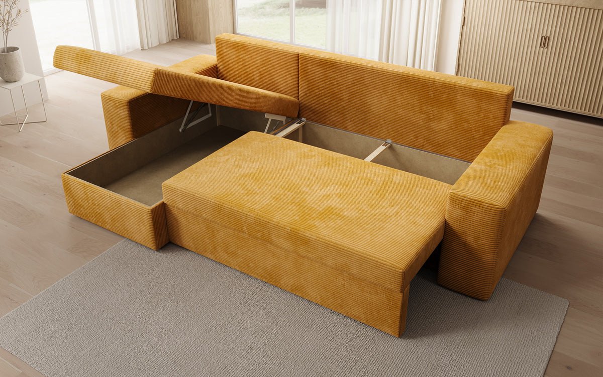 Designer Sofa Denver Cord met slaap- en klapfunctie