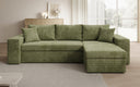 Canapé d’angle design Denver en Côtelé avec fonction couchage et rabattable