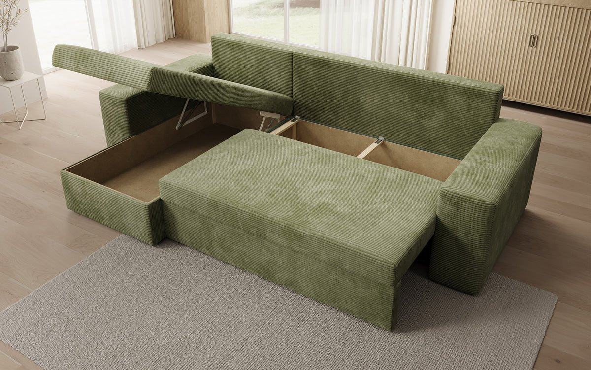 Designer Sofa Denver Cord met slaap- en klapfunctie