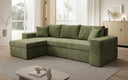 Canapé d’angle design Denver en Côtelé avec fonction couchage et rabattable