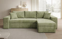 Canapé d’angle design Denver en Côtelé avec fonction couchage et rabattable