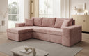 Canapé d’angle design Denver en Côtelé avec fonction couchage et rabattable