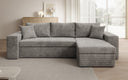 Canapé d’angle design Denver en Côtelé avec fonction couchage et rabattable