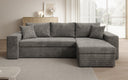 Canapé d’angle design Denver en Côtelé avec fonction couchage et rabattable