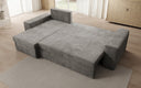 Canapé d’angle design Denver en Côtelé avec fonction couchage et rabattable