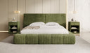 Designer gestoffeerd bed Elise in Ribstof met opbergruimte