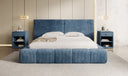 Designer gestoffeerd bed Elise in Ribstof met opbergruimte