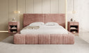 Designer gestoffeerd bed Elise in Ribstof met opbergruimte