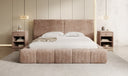 Designer gestoffeerd bed Elise in Ribstof met opbergruimte
