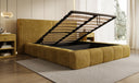 Designer gestoffeerd bed Elise in Ribstof met opbergruimte