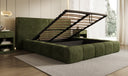 Designer gestoffeerd bed Elise in Ribstof met opbergruimte