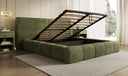 Designer gestoffeerd bed Elise in Ribstof met opbergruimte