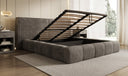 Designer gestoffeerd bed Elise in Ribstof met opbergruimte
