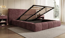 Designer gestoffeerd bed Elise in Ribstof met opbergruimte
