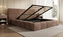 Designer gestoffeerd bed Elise in Ribstof met opbergruimte
