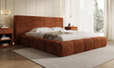 Designer gestoffeerd bed Elise in Ribstof met opbergruimte