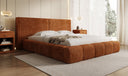 Designer gestoffeerd bed Elise in Ribstof met opbergruimte