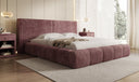 Designer gestoffeerd bed Elise in Ribstof met opbergruimte