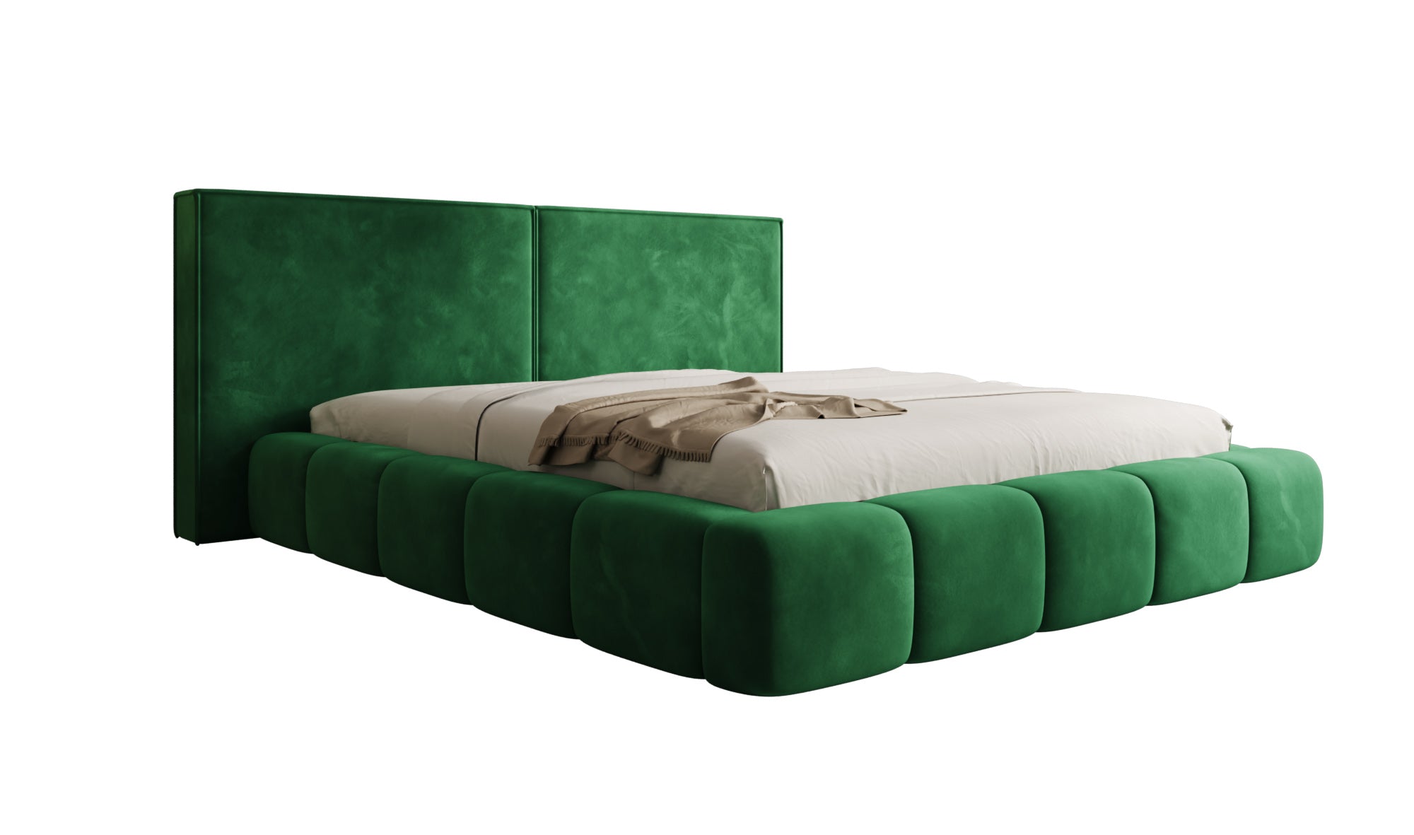 Design gestoffeerd bed Elise in Fluweel met opbergruimte