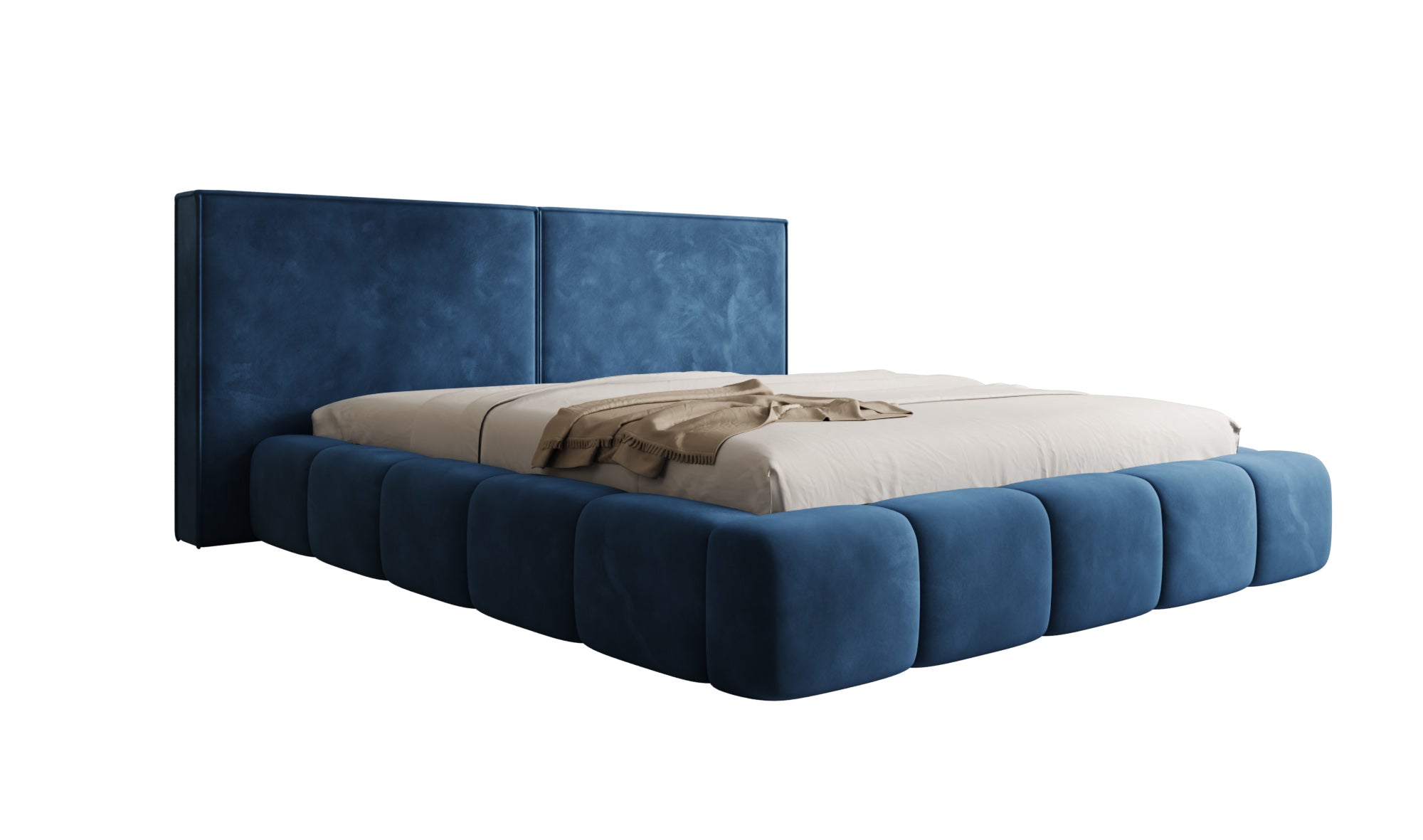 Design gestoffeerd bed Elise in Fluweel met opbergruimte