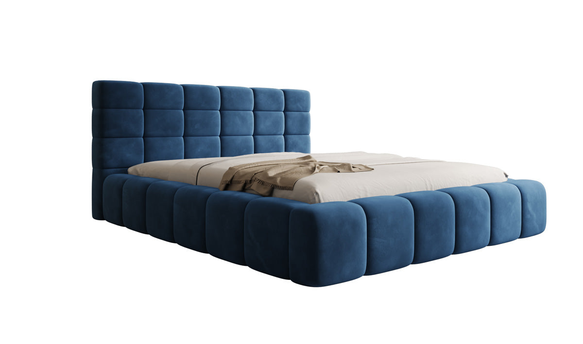 Designer gestoffeerd bed Marshmallow in Fluweel met opbergruimte