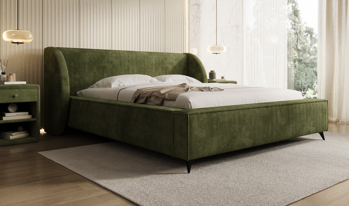 Designer Polsterbett Freya Cord mit Stauraum