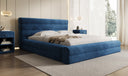 Lit rembourré design Maren en Velours avec espace de rangement