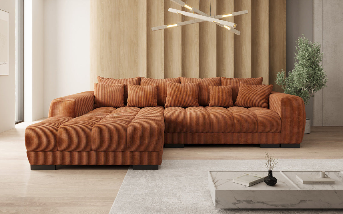 Canapé design Balu avec fonction couchage et espace de rangement en Côtelé